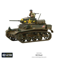 Assembled M3 Stuart miniature for Bolt Action wargaming
