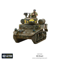 Assembled M3 Stuart miniature for Bolt Action wargaming
