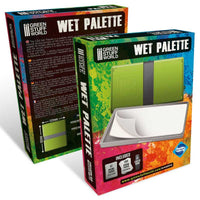 Packaging of Green Stuff World Wet Palette with included components
