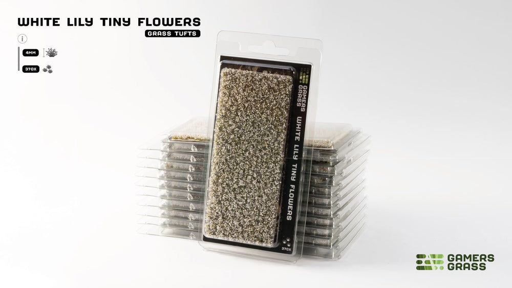 Gamers Grass White Lily Tiny Flowers blister pack with 370 tufts for miniature basing