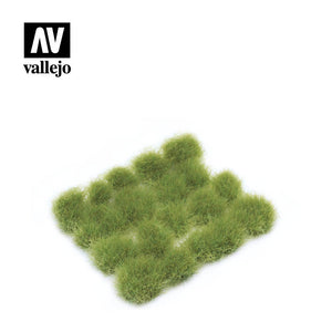 Close-up of Vallejo SC426 Wild Tuft Light Green 12mm, displaying detailed texture and fresh color of miniature spring grass