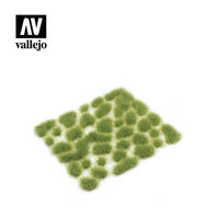 Close-up of Vallejo SC417 Wild Tuft Light Green 6mm, displaying detailed texture and fresh color of miniature spring grass