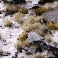 Atmospheric winter diorama featuring Winter 5mm - Small Tufts, showcasing a realistic frozen landscape with tundra, snow-covered grasslands, and icy terrain, demonstrating the product's effectiveness in creating immersive cold climate environments
