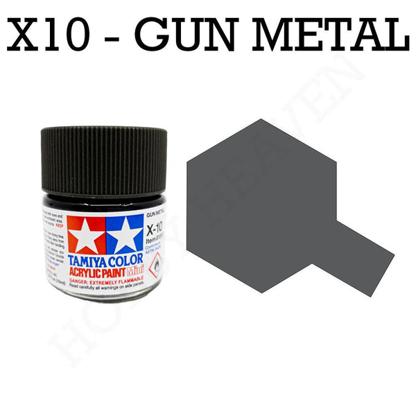 Tamiya Acrylic Mini X-10 Gun Metal Paint 10ml - Hobby Heaven