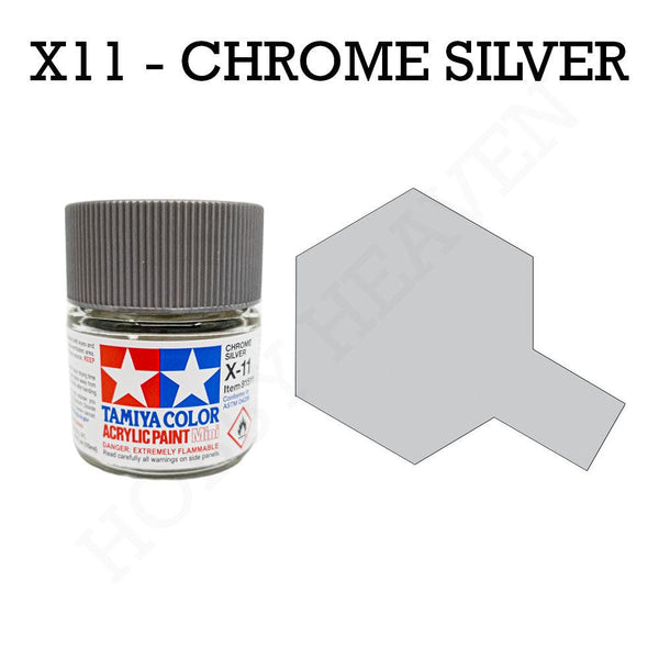 Tamiya Acrylic Mini X-11 Chrome Silver Paint 10ml - Hobby Heaven
