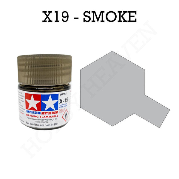 Tamiya Acrylic Mini X-19 Smoke Black Paint 10ml - Hobby Heaven