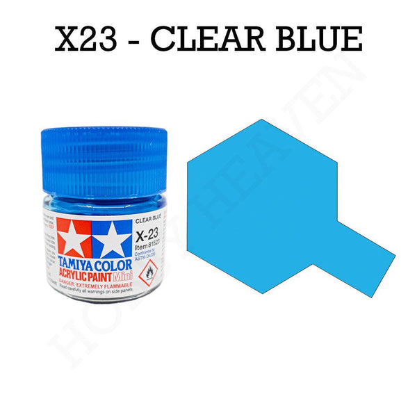 Tamiya Acrylic Mini X-23 Clear Blue Paint 10ml - Hobby Heaven