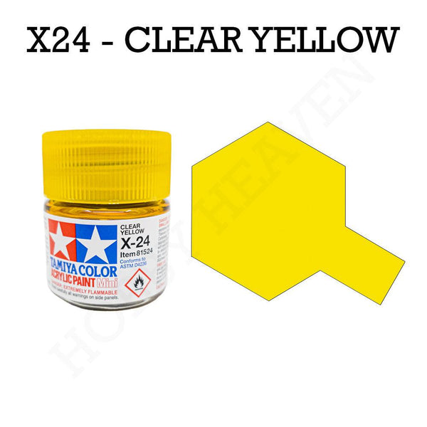 Tamiya Acrylic Mini X-24 Clear Yellow Paint 10ml - Hobby Heaven