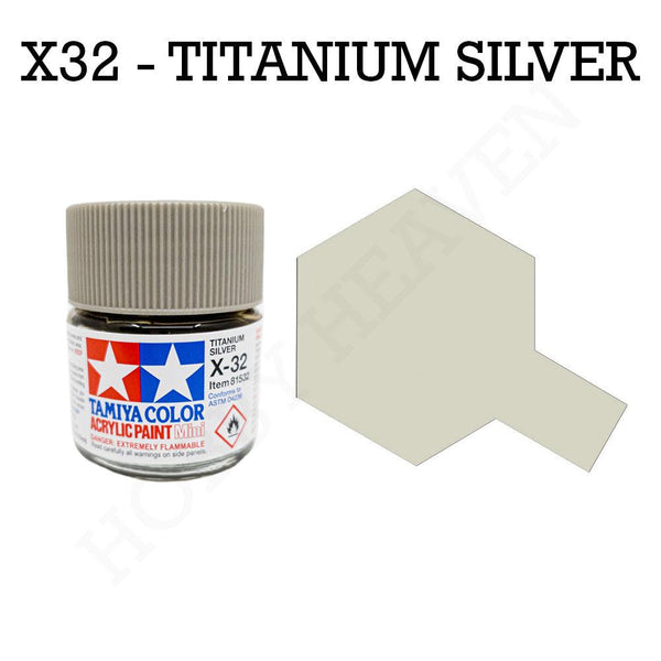 Tamiya Acrylic Mini X-32 Titan Silver Paint 10ml - Hobby Heaven