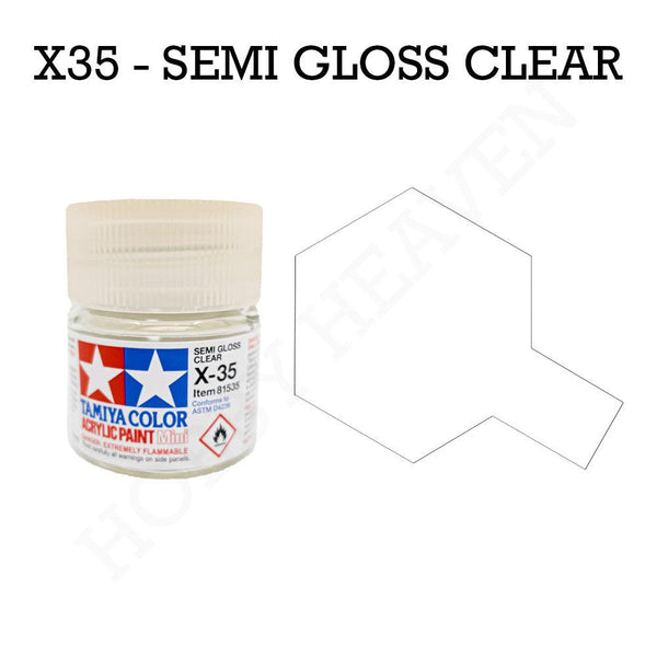 Tamiya Acrylic Mini X35 Semi Gloss Clear Paint 10ml - Hobby Heaven