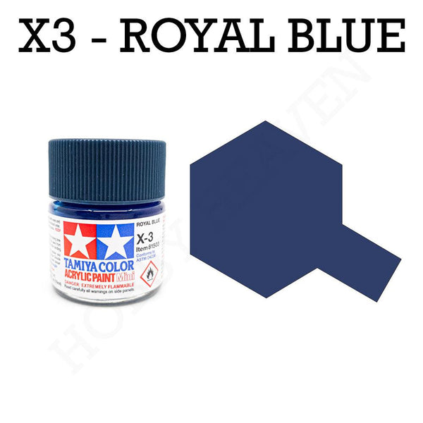 Tamiya Acrylic Mini X-3 Royal Blue Paint 10ml - Hobby Heaven