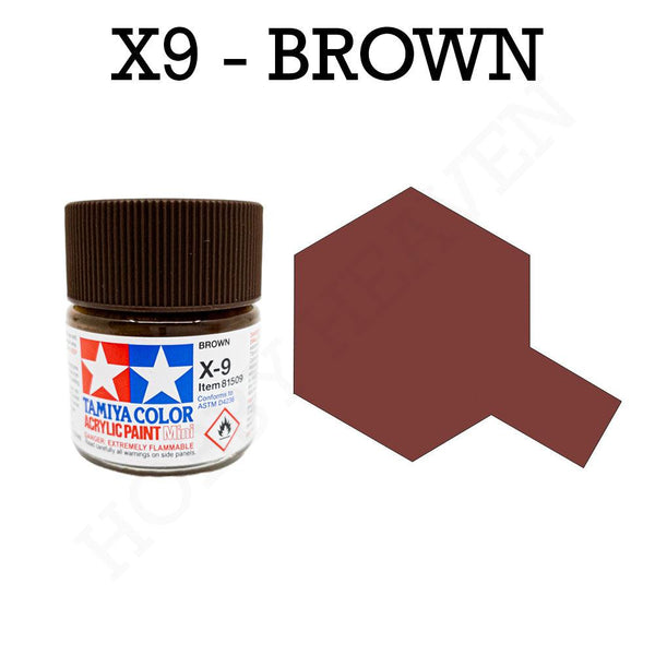 Tamiya Acrylic Mini X-9 Brown Paint 10ml - Hobby Heaven