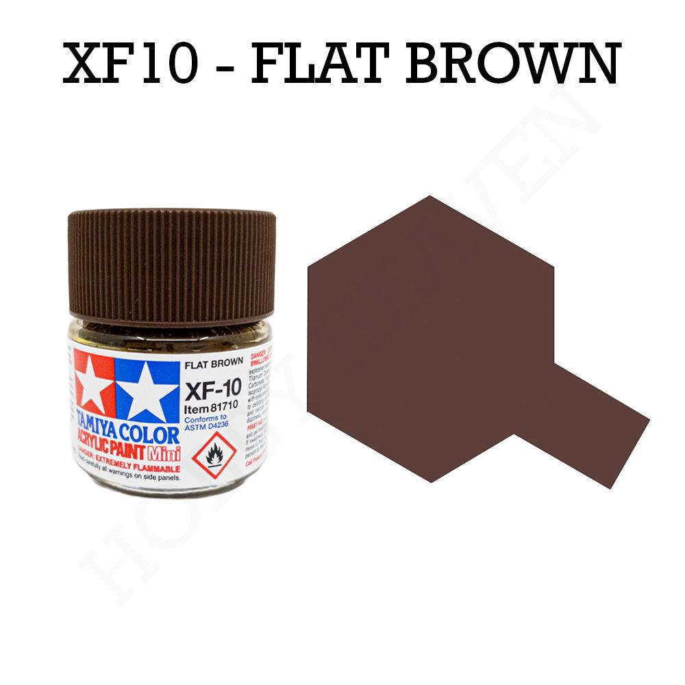 Tamiya Acrylic Mini Xf-10 Flat Brown Paint 10ml - Hobby Heaven