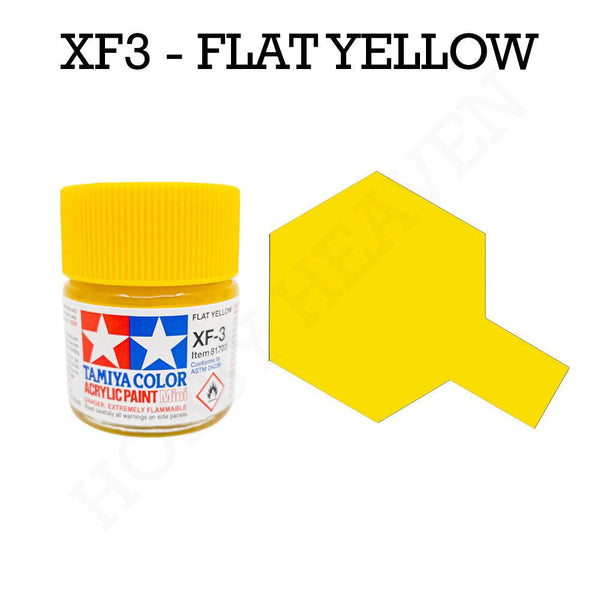 Tamiya Acrylic Mini Xf-3 Flat Yellow Paint 10ml - Hobby Heaven