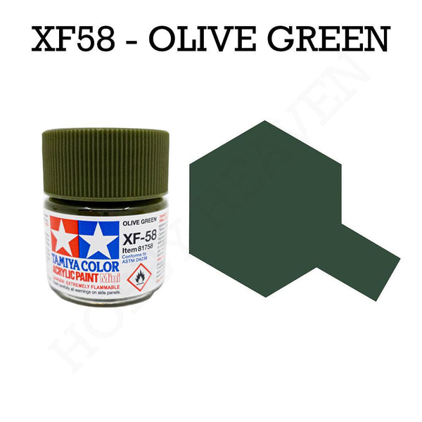 Tamiya Acrylic Mini Xf-58 Olive Green Paint 10ml - Hobby Heaven