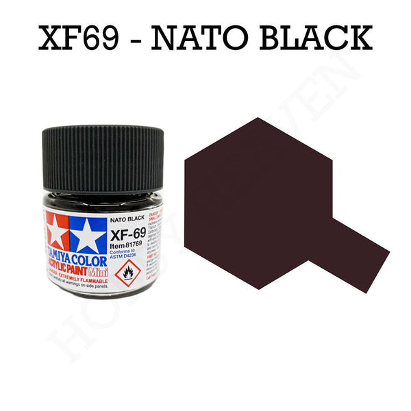 Tamiya Acrylic Mini Xf-69 Nato Black Paint 10ml - Hobby Heaven