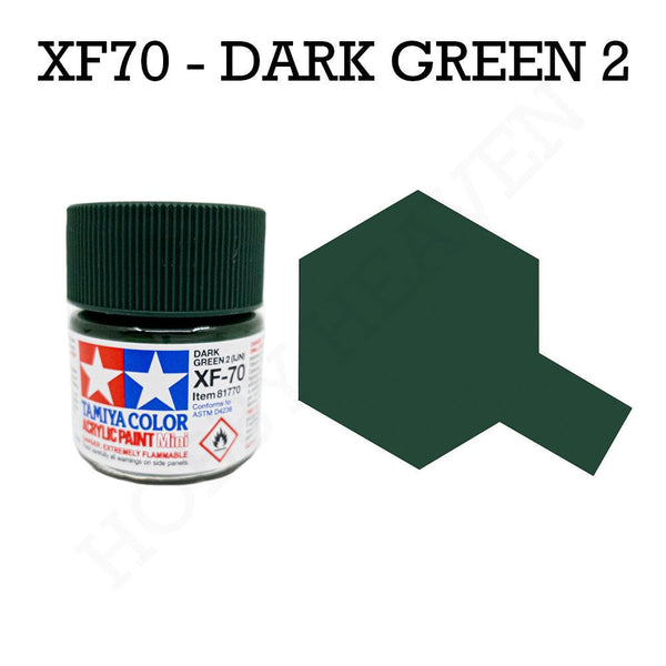 Tamiya Acrylic Mini Xf-70 Dark Green 2 Paint 10ml - Hobby Heaven