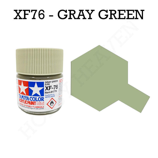 Tamiya Acrylic Mini Xf-76 Gray-Green (Ijn) Paint 10ml - Hobby Heaven