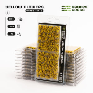 Gamers Grass Yellow Flowers - Wild packaging, showcasing vibrant yellow blossom imagery on various plants