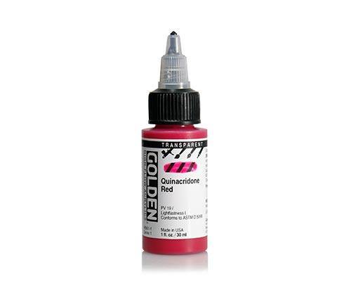 Golden High Flow 30ml Transparent Quinacridone Red Paint - Hobby Heaven