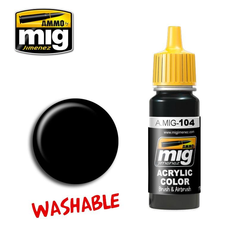 A.MIG-0104 WASHABLE BLACK AMMO By MIG - Hobby Heaven