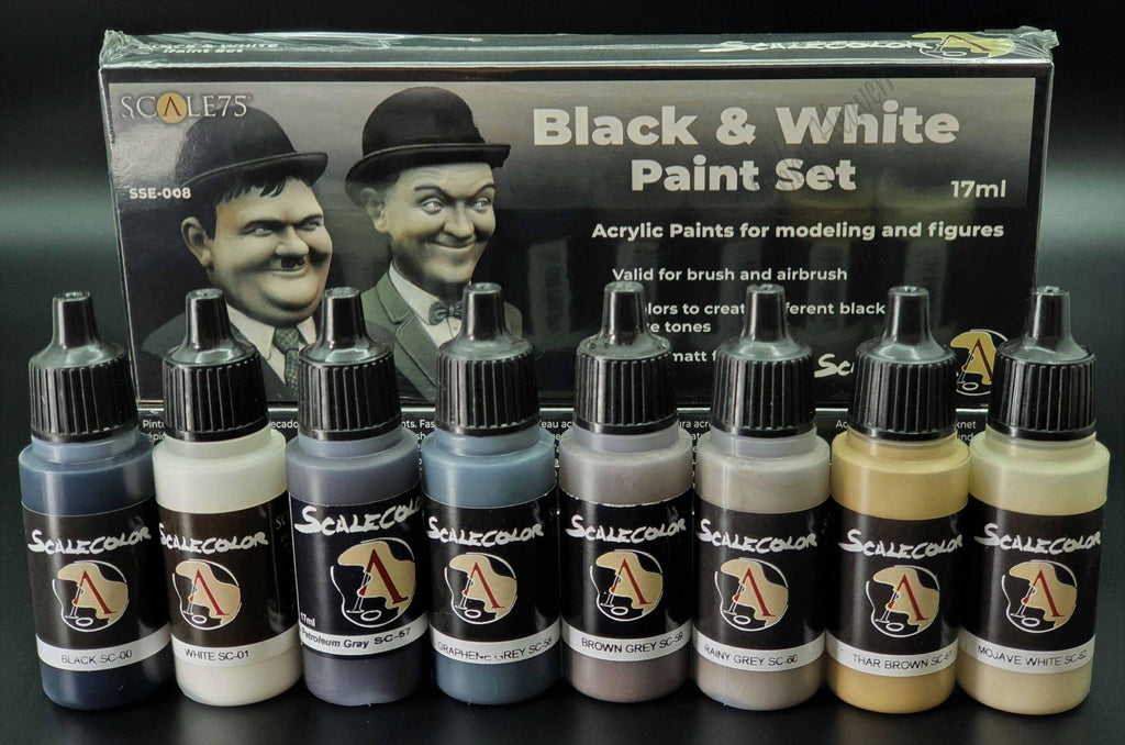 Scale75 Black and White Paint Set (8 Paints) - Hobby Heaven