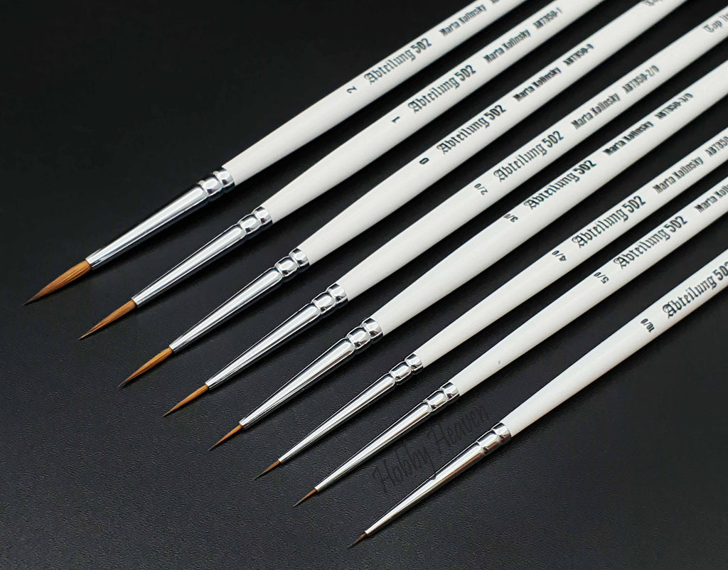 Abteilung 502 TOP LINE Marta Kolinsky Sable Brushes Range - Hobby Heaven