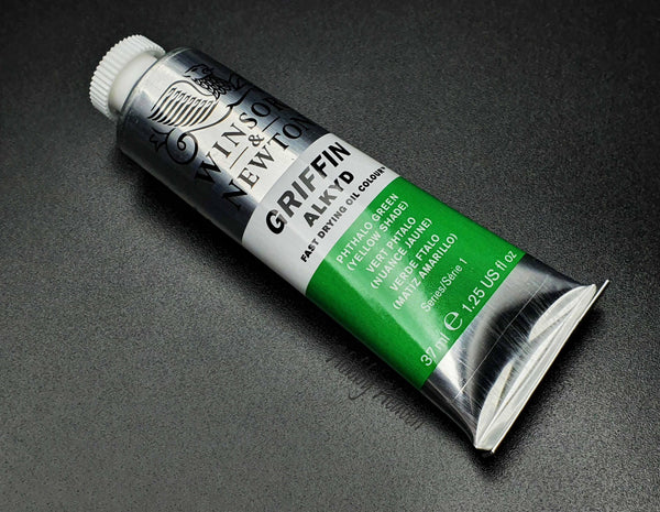 Winsor & Newton Griffin Alkyd Oil Phthalo Green Yellow Colour 37ml Tube - Hobby Heaven