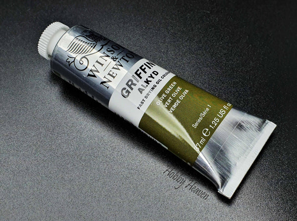 Winsor & Newton Griffin Alkyd Oil Olive Green Colour 37ml Tube - Hobby Heaven