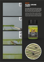 AK027 Slimy Grime Light enamel bottle for creating fresh moss, slimy effects, and dampness on model surfaces.
