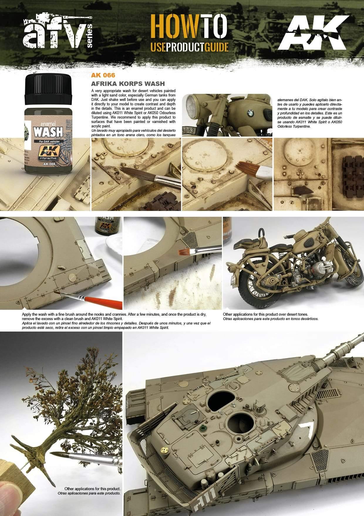 Close-up of AK066 Africa Korps Wash used on details of a German DAK tank, creating realistic weathering and shadow effects.