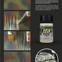 Close-up view of AK074 Rain Marks effect on NATO tank, showing streaks and rainmarks for realistic weathering.