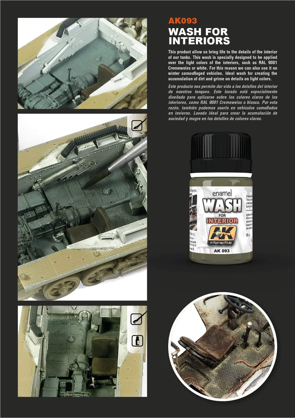 AK Interactive Wash for Interiors 35ml - Hobby Heaven