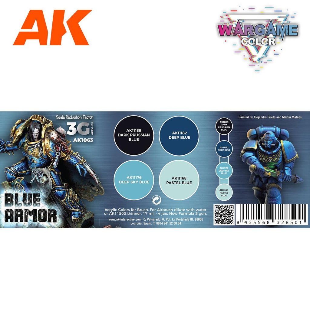 AK Interactive 3g Paints Set Blue Armor AK1063 - Hobby Heaven