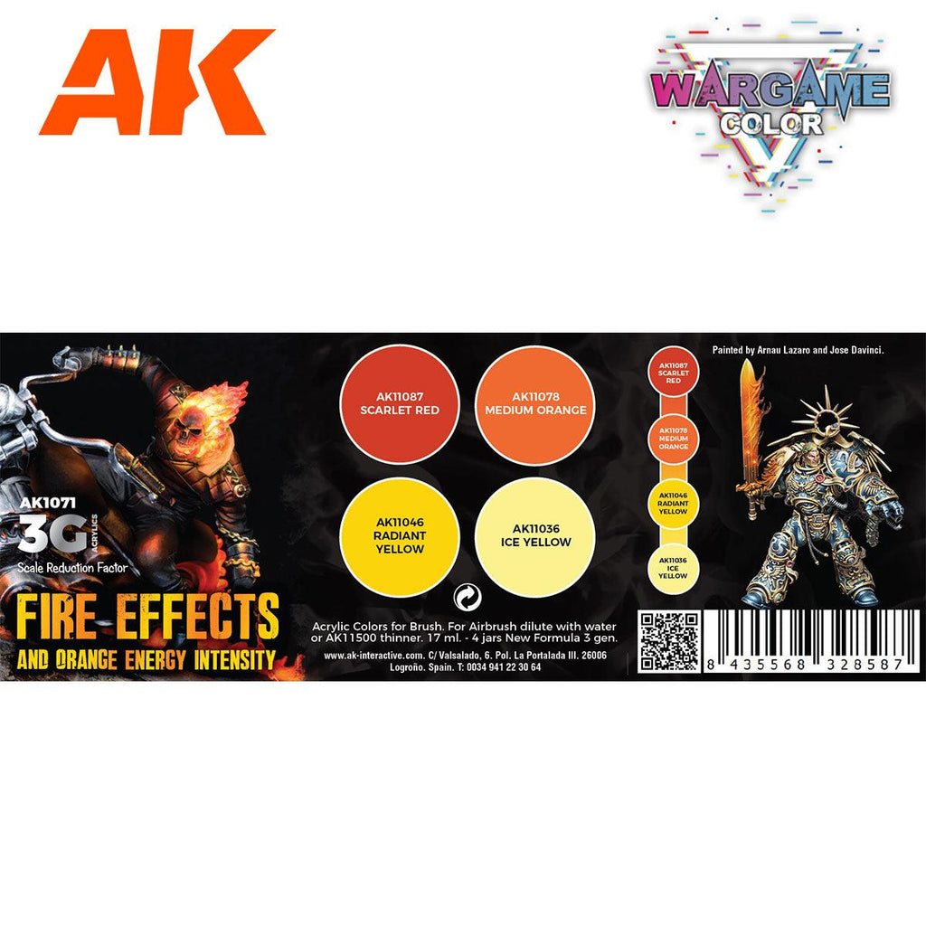 AK Interactive 3g Paints Set Fire Effects AK1071 - Hobby Heaven