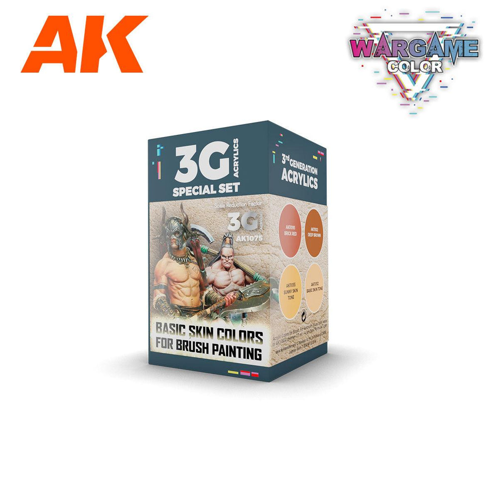 AK Interactive 3g Paints Set Basic Skin Colors AK1075 - Hobby Heaven