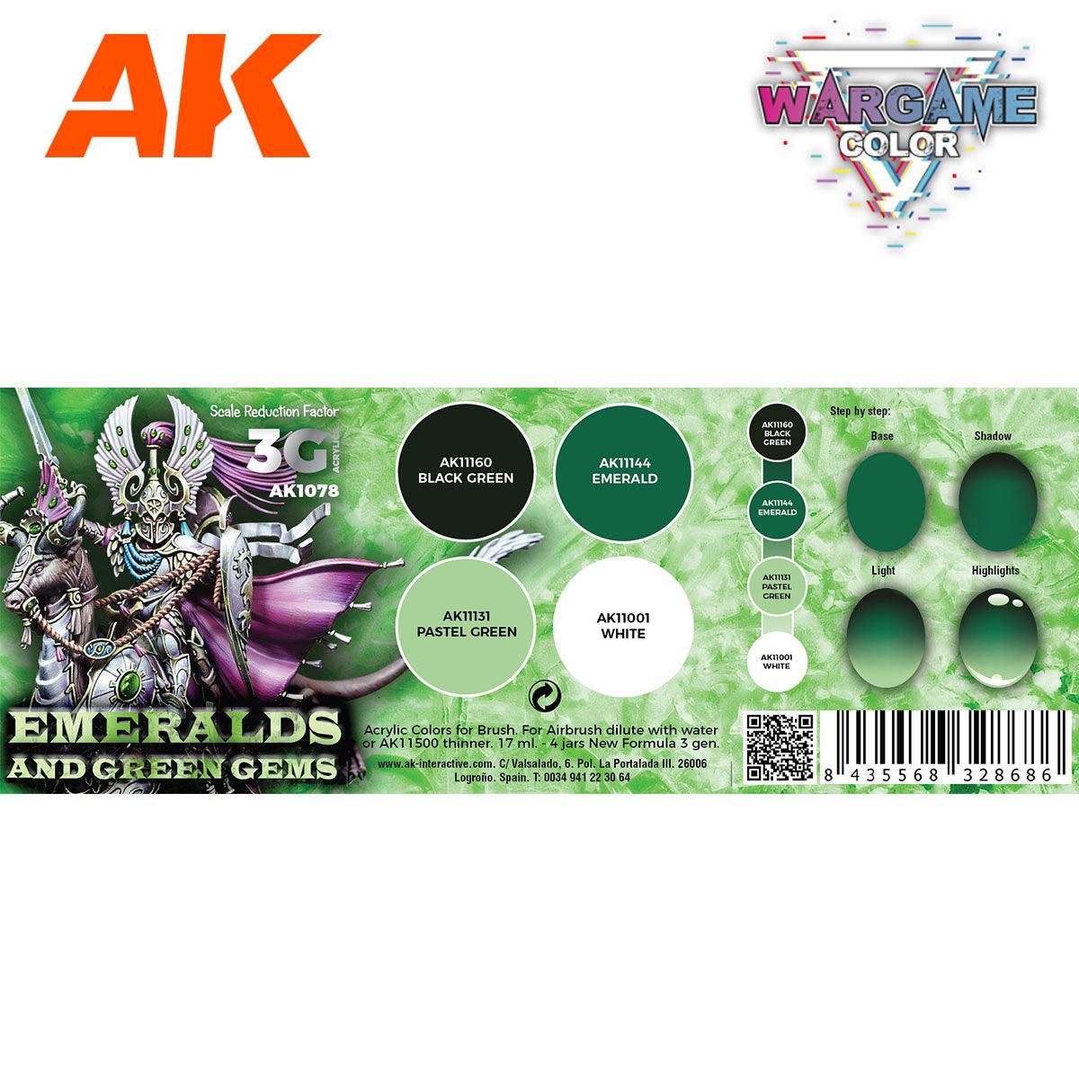 AK Interactive 3g Paints Set Green Gems AK1078 - Hobby Heaven