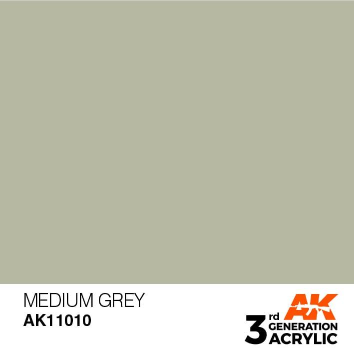 AK Interactive 3rd Gen Medium Grey 17ml - Hobby Heaven