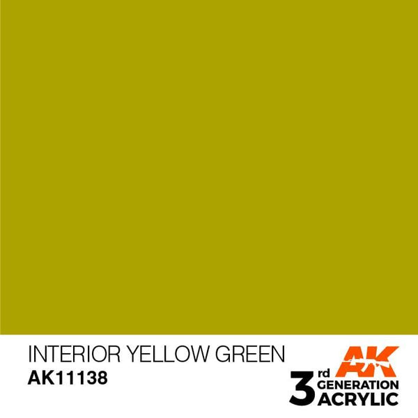 AK Interactive 3rd Gen Interior Yellow Green 17ml - Hobby Heaven