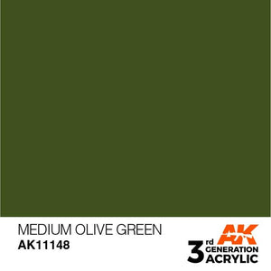 AK Interactive 3rd Gen Medium Olive Green 17ml - Hobby Heaven
