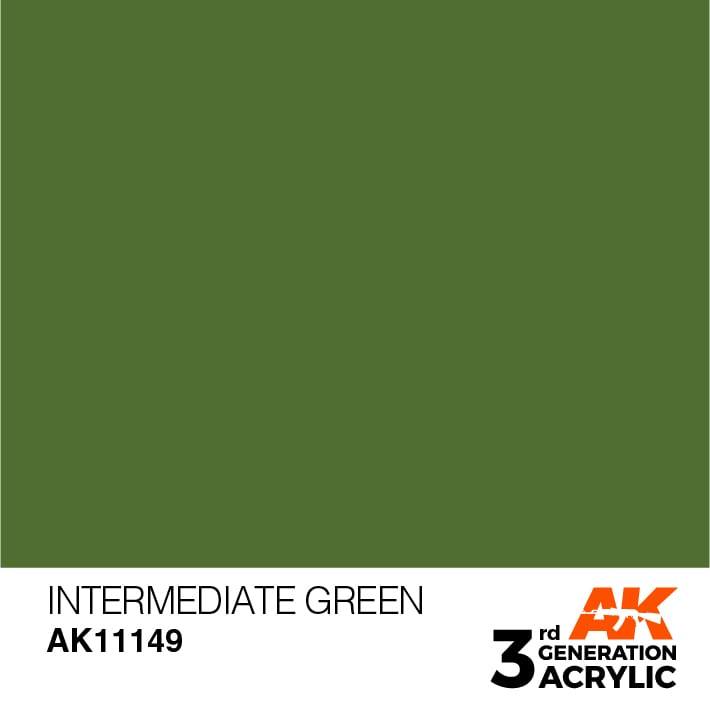 AK Interactive 3rd Gen Intermediate Green 17ml - Hobby Heaven