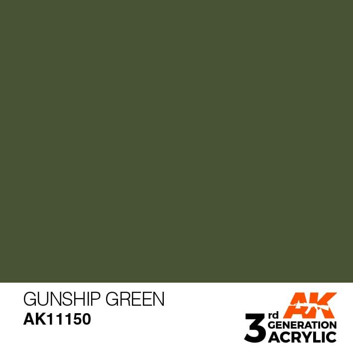 AK Interactive 3rd Gen Gunship Green 17ml - Hobby Heaven