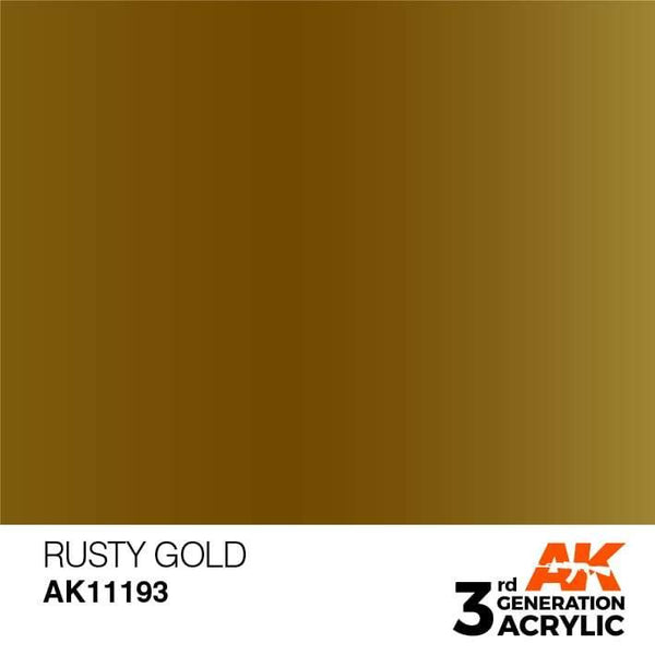 AK Interactive 3rd Gen Rusty Gold 17ml - Hobby Heaven