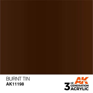 AK Interactive 3rd Gen Burnt Tin 17ml - Hobby Heaven