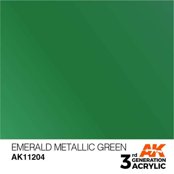 AK Interactive 3rd Gen Emerald Metallic Green 17ml - Hobby Heaven