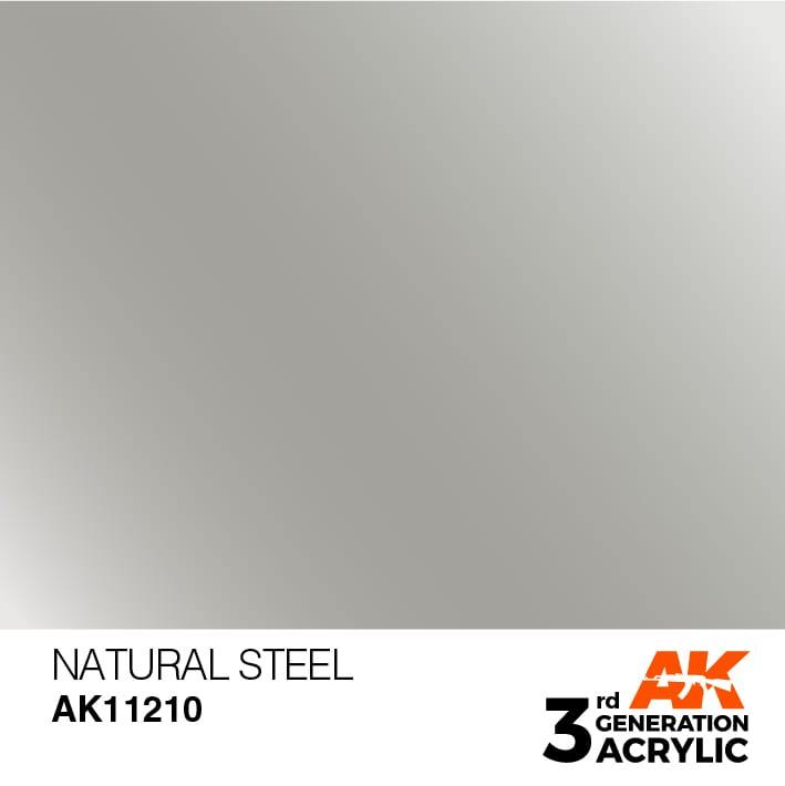 AK Interactive 3rd Gen Natural Steel 17ml - Hobby Heaven