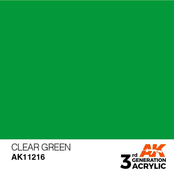 AK Interactive 3rd Gen Clear Green 17ml - Hobby Heaven
