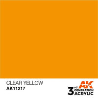 AK Interactive 3rd Gen Clear Yellow 17ml - Hobby Heaven