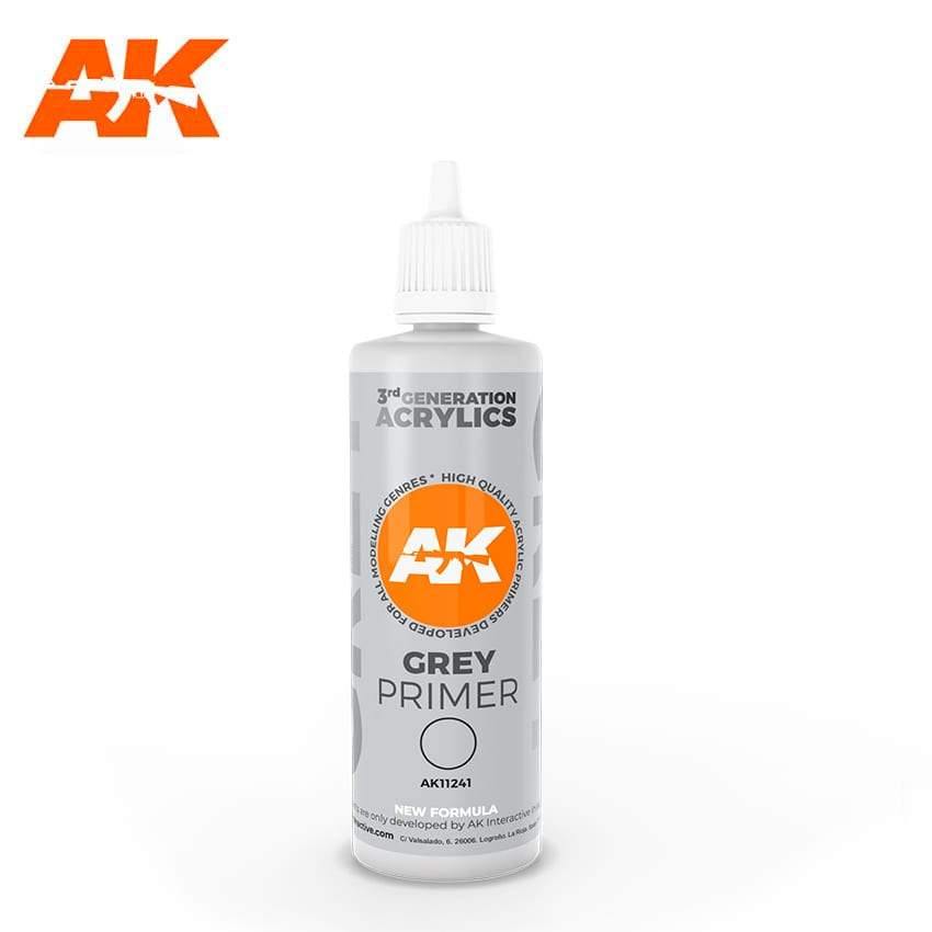 AK Interactive Grey Primer 100ml - Hobby Heaven
