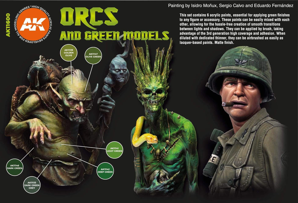 AK Interactive Orcs and Green Creatures Paints Set - Hobby Heaven